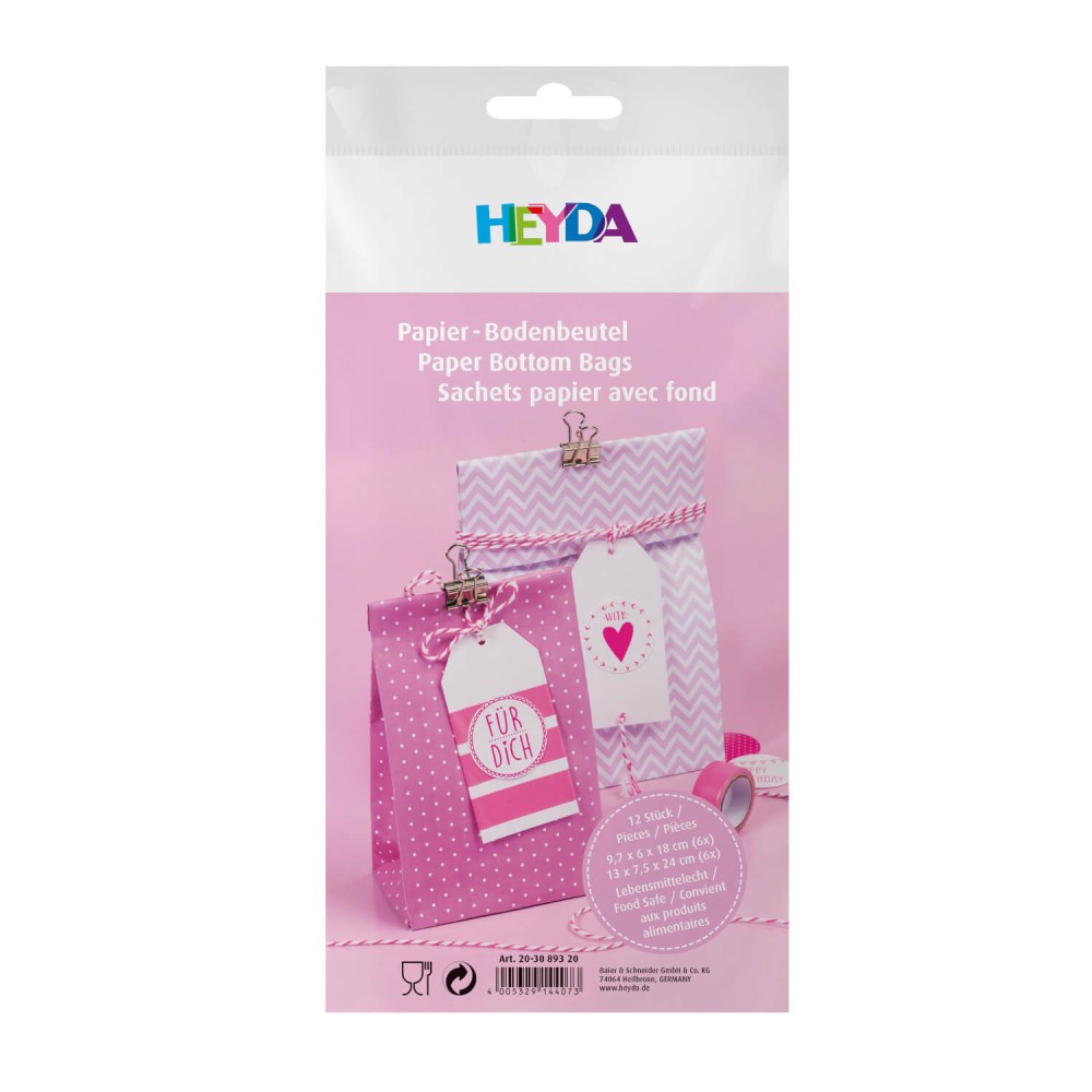 Bodenbeutel rosa-Mix Papiertüten von Heyda