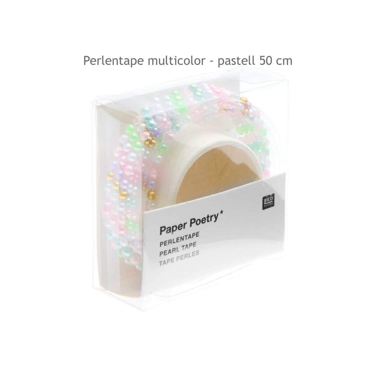 Perlentape Multicolor-Pastell 50 cm  x 19 mm Breite