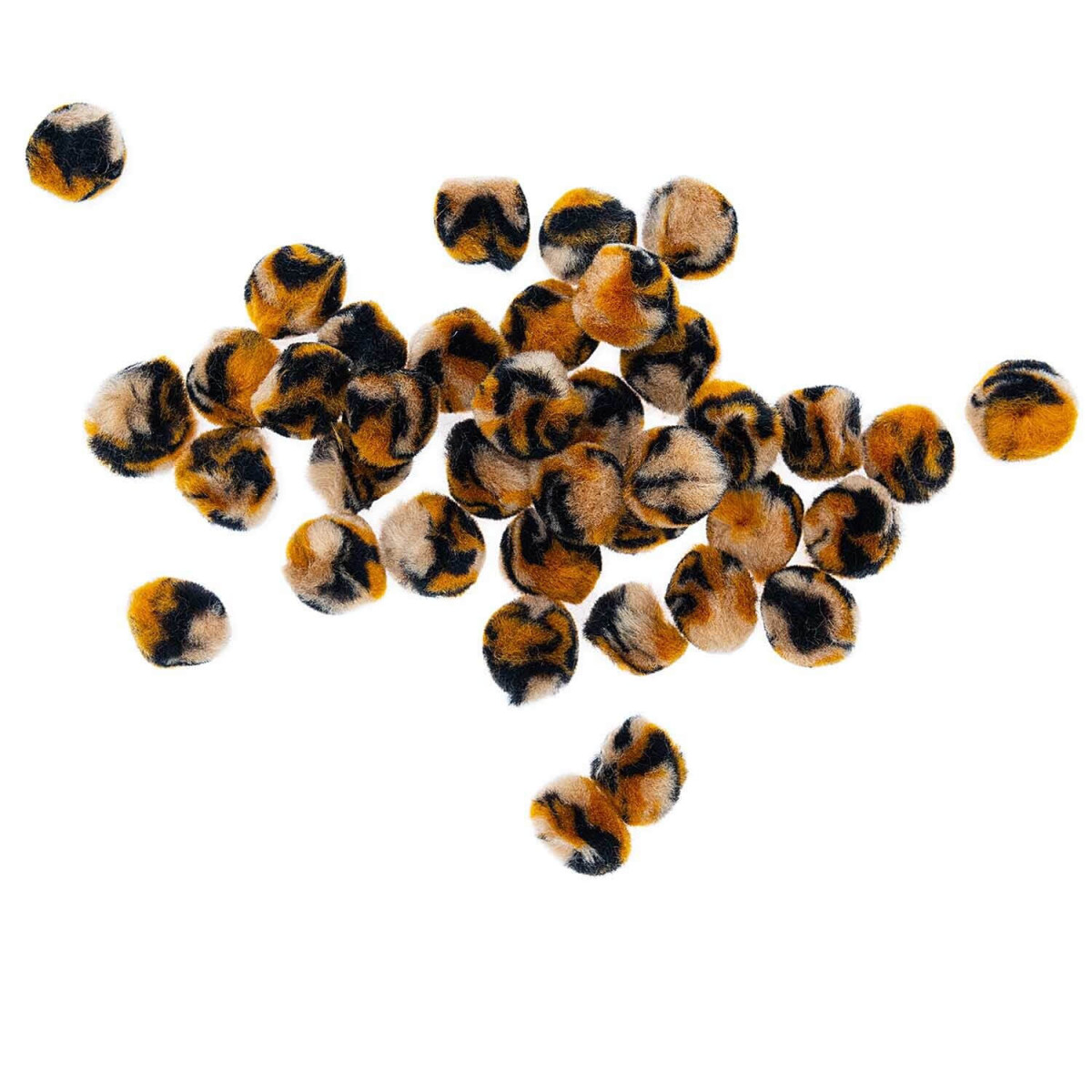 Pompons Leo braun schwarz