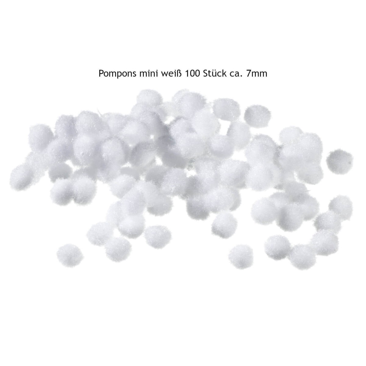 Pompons mini weiß 100 Stück 7 mm von efco