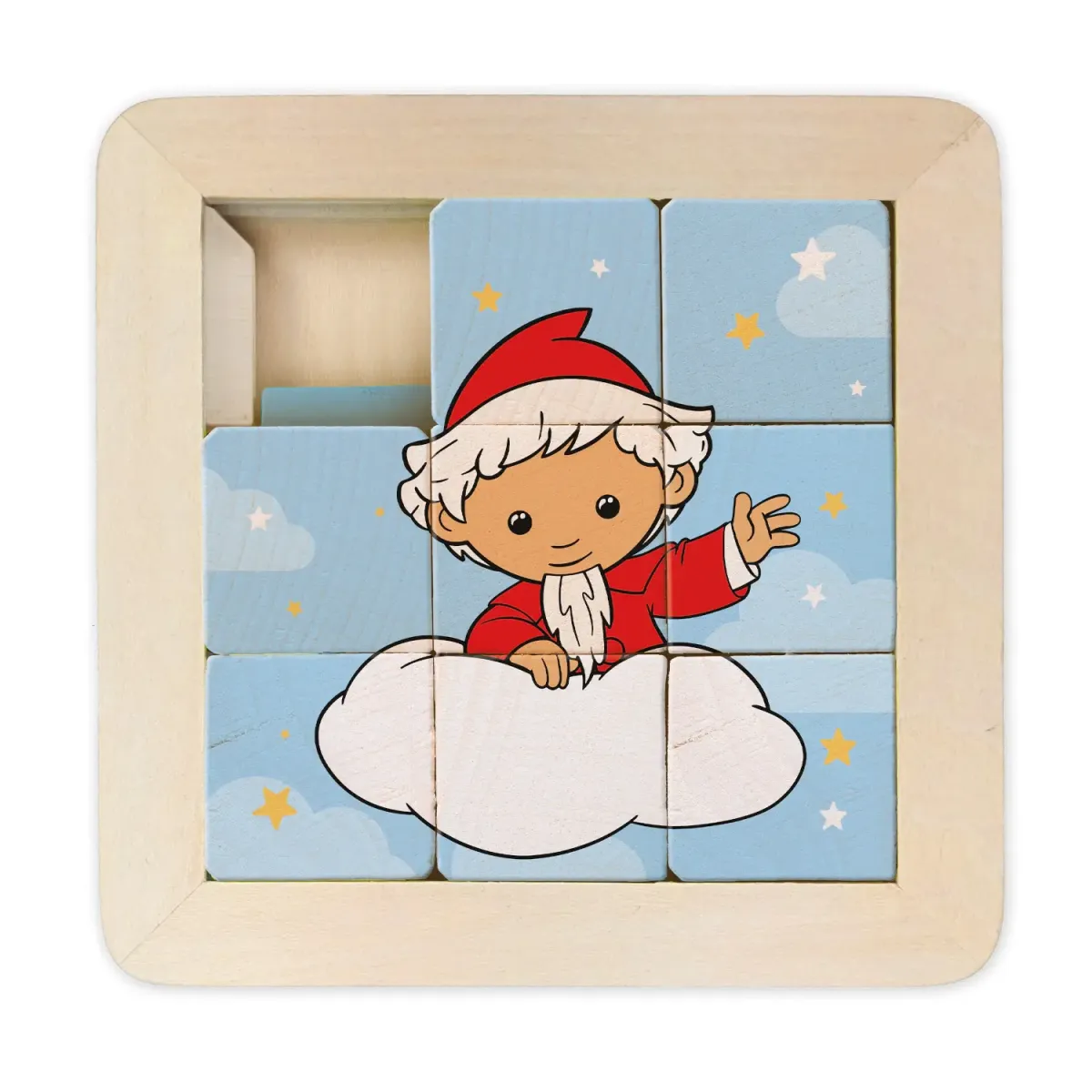 Schiebepuzzle Sandmann aus Holz