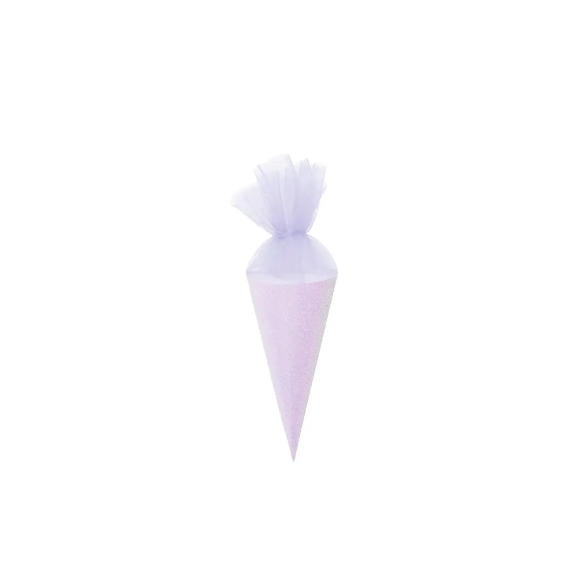 Schultüte Glitter-violett mit Tüll-Verschluß