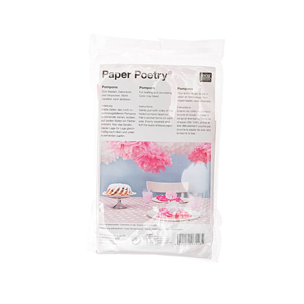 Paper Poetry Seidenpapier Pompons rosa