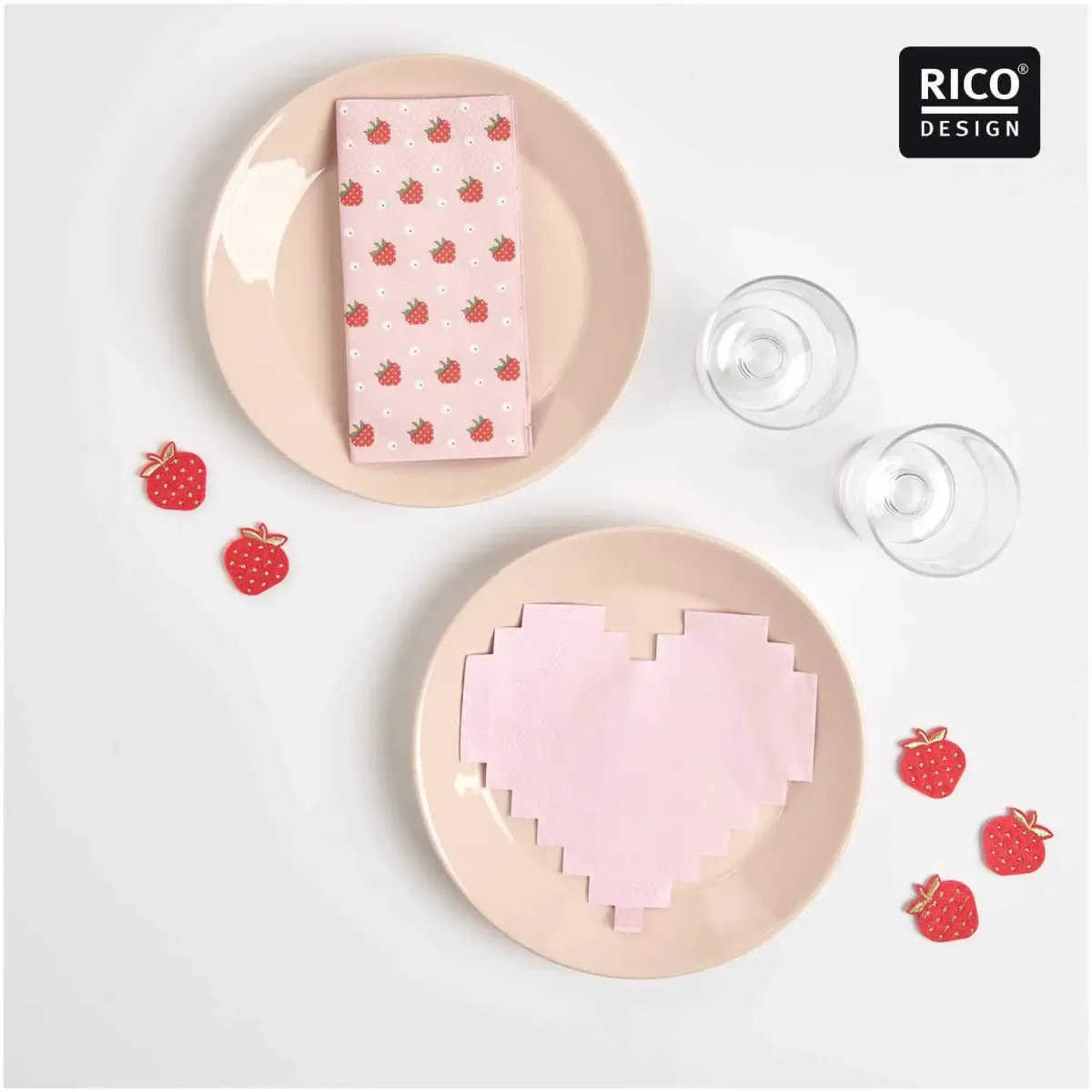 Anwendungsbeispiel Servietten Erdbeeren von Rico Design