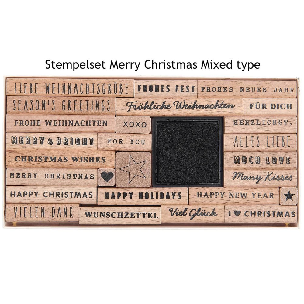 XL Stempelset Merry Christmas mixed type
