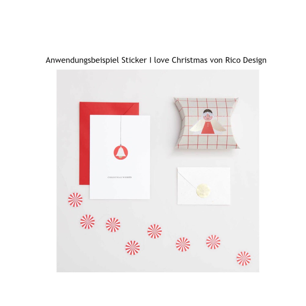 Anwendungsbeispiel Sticker I love Christmas von Rico Design