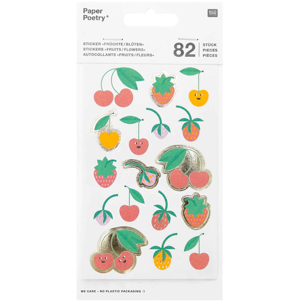 Paper Poetry Sticker Früchte und Blüten