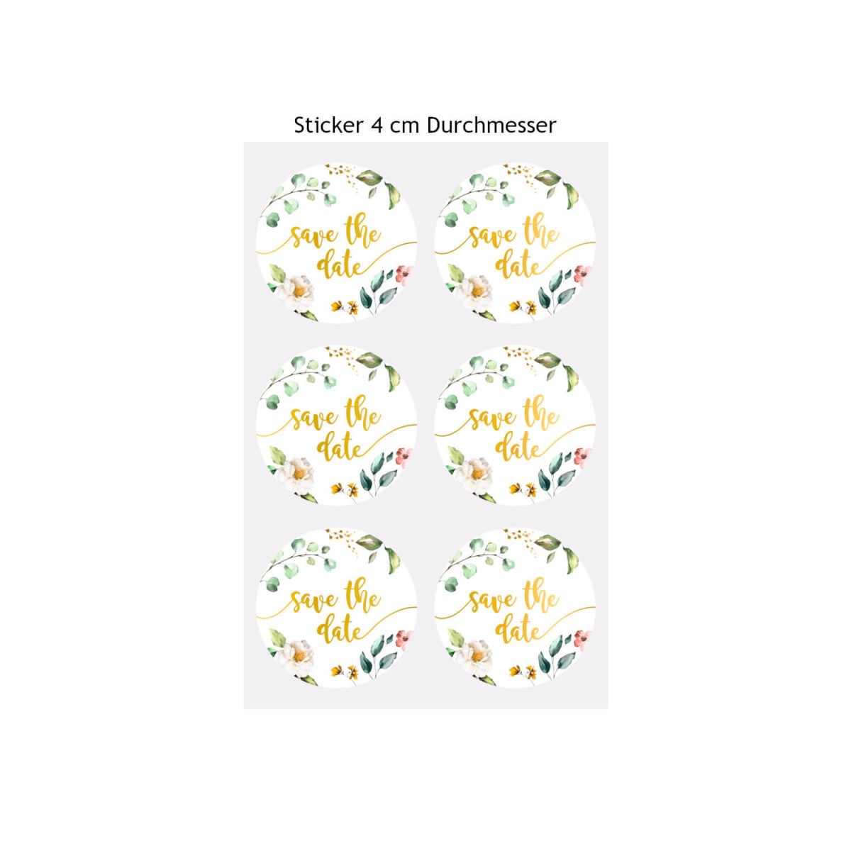 Sticker Save the Date 4 cm rund von HEYDA