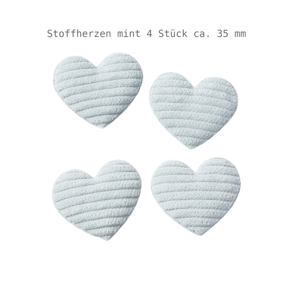 Stoffherzen mint 3,5 cm 4 Stück