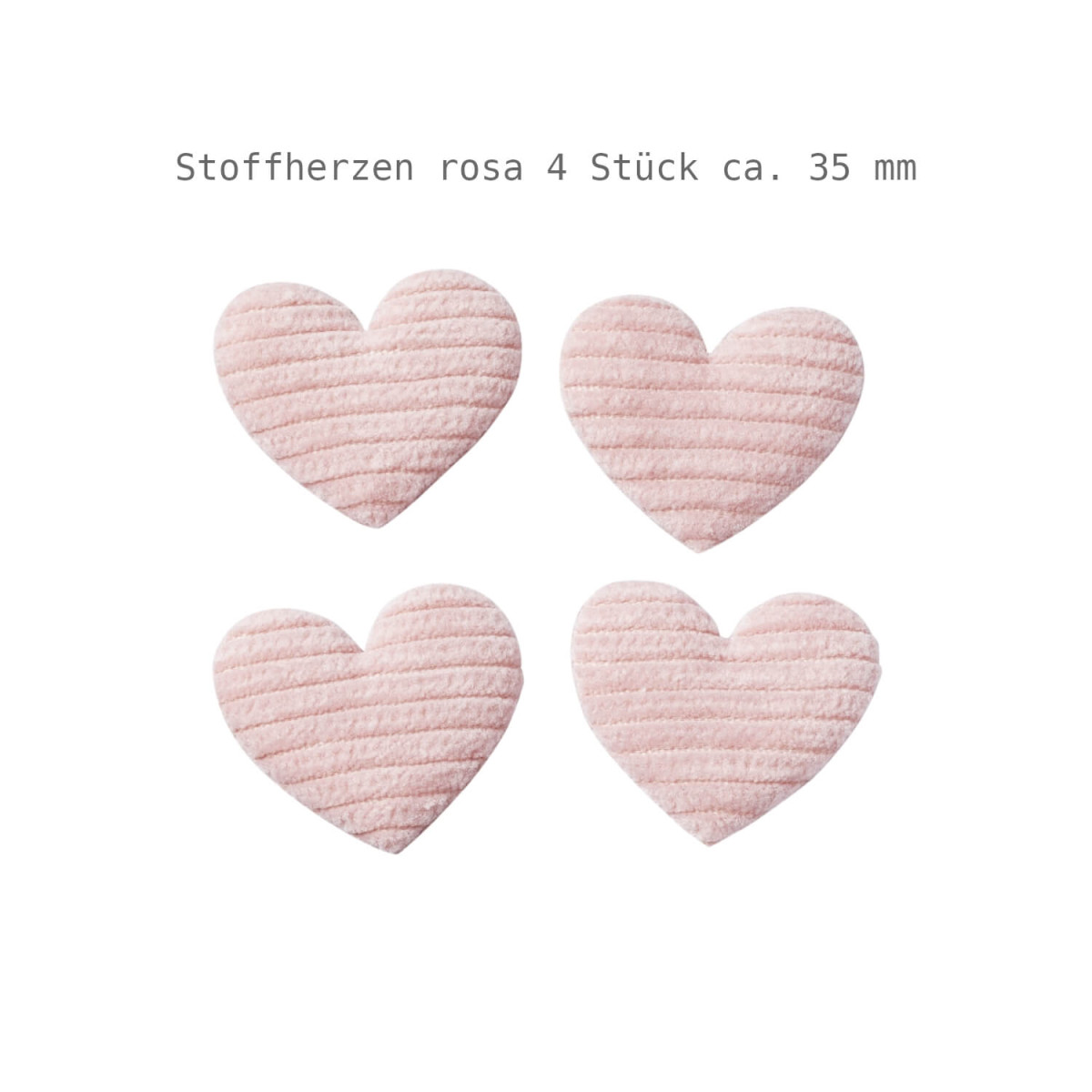 Stoffherzen rosa 3,5 cm 4 Stück