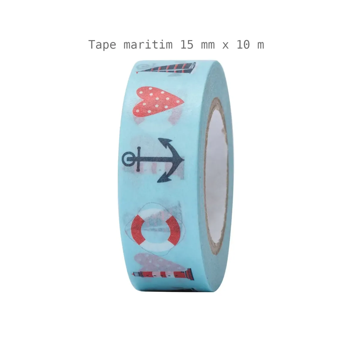 Tape maritim mit Leuchtturm und Anker 15 mm breit 10 m lang