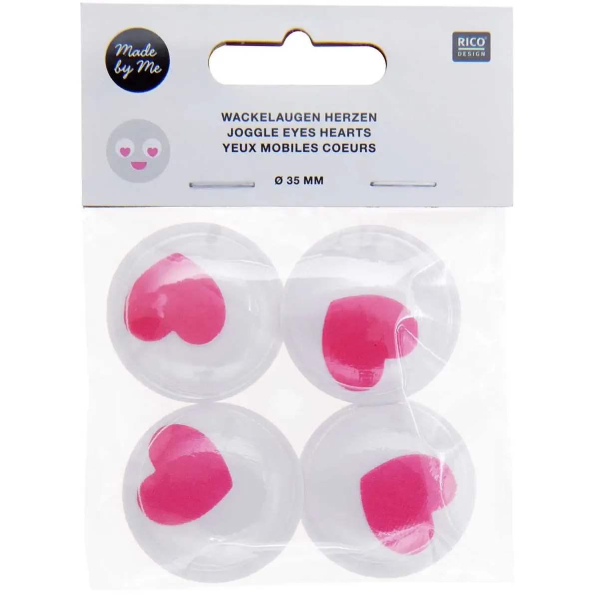 Wackelaugen Herzen pink