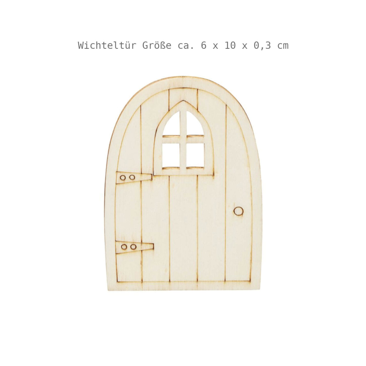 Wichteltür Holztür 6 x 10 x 0,3 cm