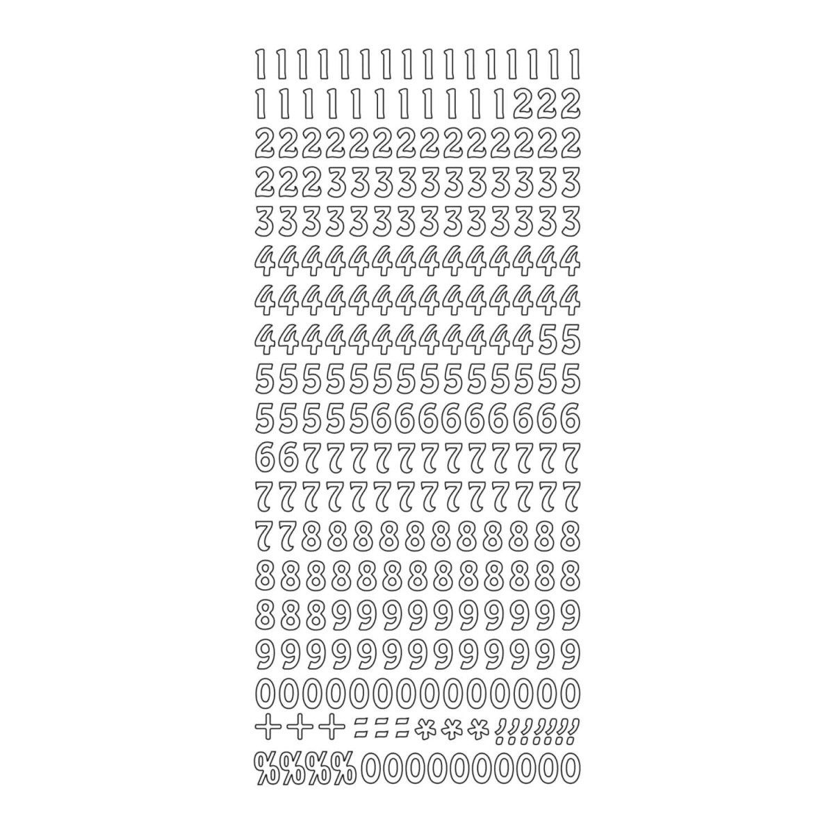 Zahlensticker goldfarben Zahlen 0-9
