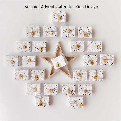 Anwendungsbeispiel Adventskalenderzahlen Sternen-Sticker von Rico Design