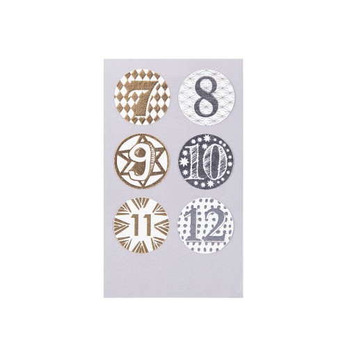 Adventskalender Sticker gold-silber