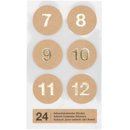 Adventskalender Sticker Zahlen 19-24 Ø 28 mm