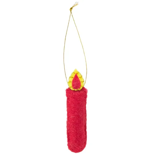 Anhänger-Kerze aus Filz in Weiß oder Rot, 8,5 cm