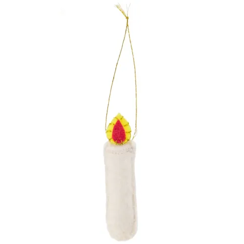 Anhänger-Kerze aus Filz in Weiß oder Rot, 8,5 cm