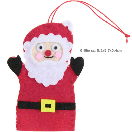 Aufhänger Filz Weihnachtsmann  85 x 57 x 4 mm