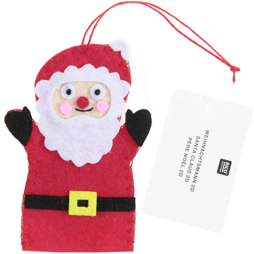 Aufhänger Filz Weihnachtsmann flach rot hergestellt von Rico Design