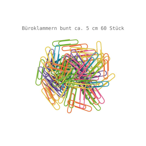Büroklammern bunt 5 cm 60 Stück