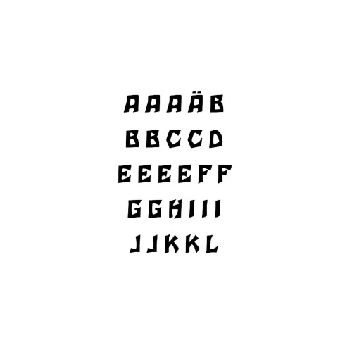 transparente Stempel Alphabet A-L Großbuchstaben