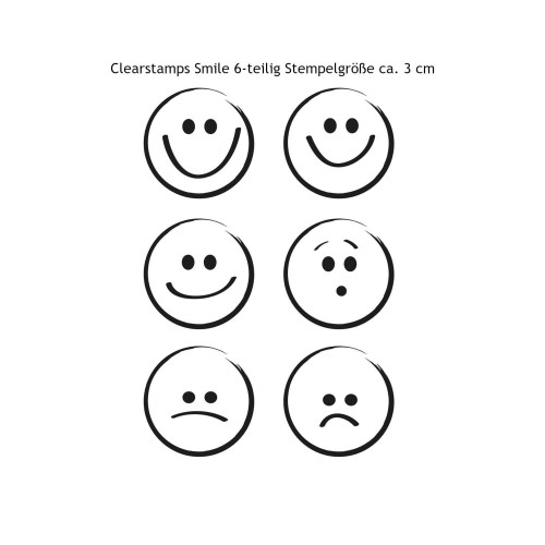 Clearstamps Smile 6-teilig je ca. 3 cm