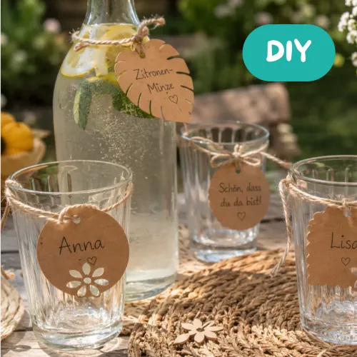 DIY Blätter Anhänger und Getränkekärtchen