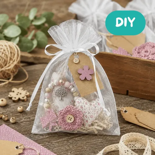DIY Idee Verpacken mit Organzasäckchen