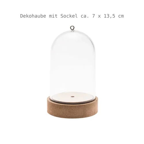 Dekohaube Acryl mit MDF-Sockel - Höhe 13,5 cm