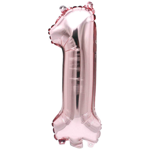 Folienballon Zahl 1 rosa 36 cm