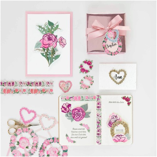 Anwendungsbeispiele Glanzbilder Rosen Bordüren