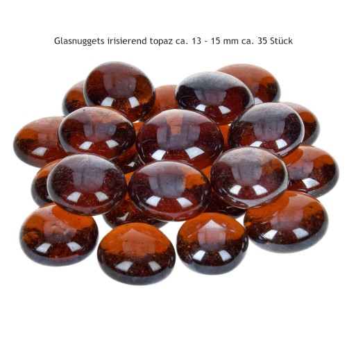 Glas-Nuggets irisierend topaz 13-15mm ca. 35 Stück