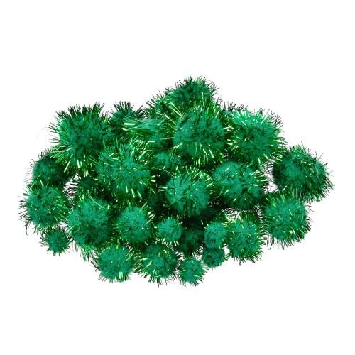 Glitter Pompons grün 40 Stück