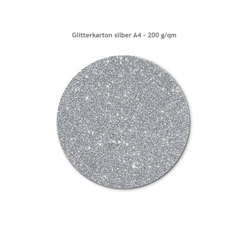 Glitterkarton silber A4 mit 200 g/qm