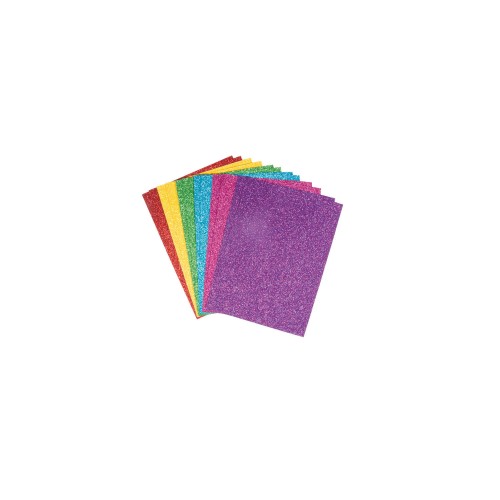 Glitzerpapier selbstklebend 12 Blatt Mix bunt