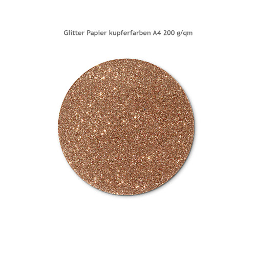 Glitzer Papier kupferfarben A4 in 200 g/qm