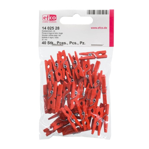 Holzklammern rot verpackt