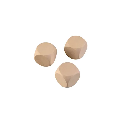 Drei Blanko Holzwürfel aus Buchenholz zum Bemalen und Bekleben, je ca. 30 mm
