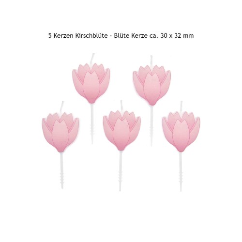 Kerzen Kirschblüte Größe Blüte ca. 30 x 32 mm