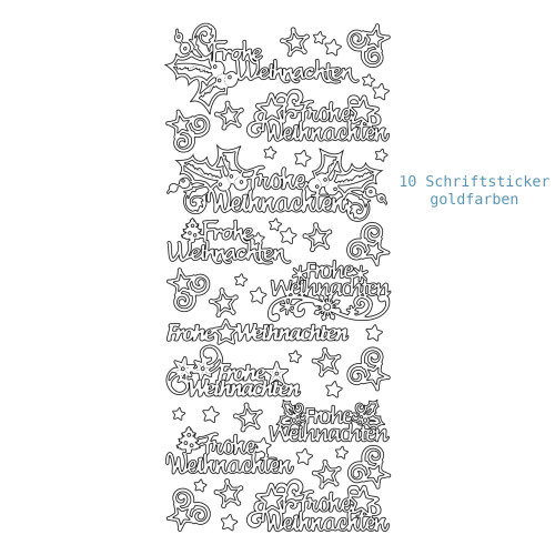 Konturensticker Frohe Weihnachten 10 Schriften