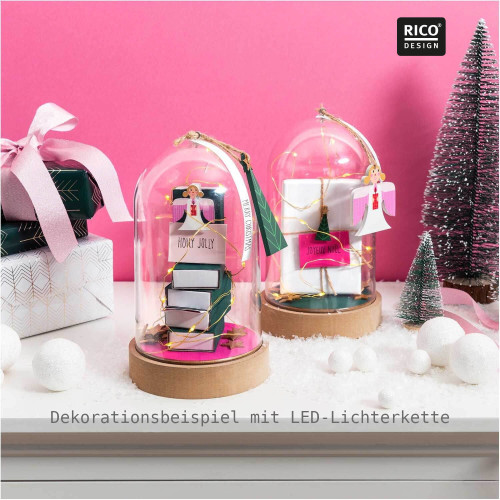 Dekorationsbeispiel LED-Lichterkette für Dekohaube gold