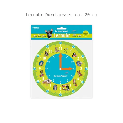 Lernuhr Der kleine Maulwurf  ca. 20 cm Durchmesser