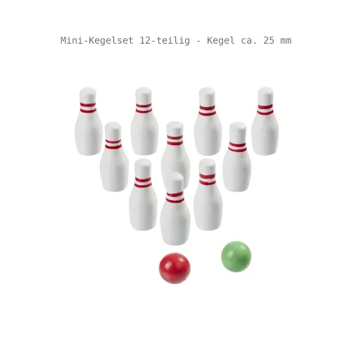 Miniatur Kegelset 12-teilig