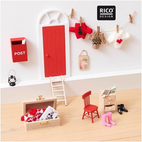 Gestaltungsbeispiel Wichtelwelt von Rico Design mit Miniatur Strickpullover