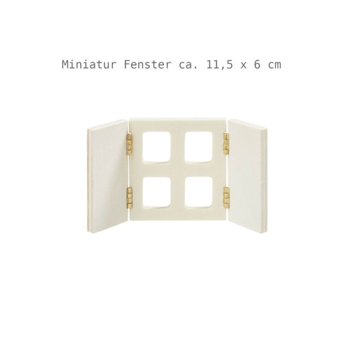 Miniatur Fenster Holz mit Fensterläden 11,5 x 6 cm
