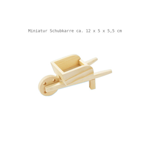 Miniatur Schubkarre Holz ca. 12 x 5 x 5,5 cm