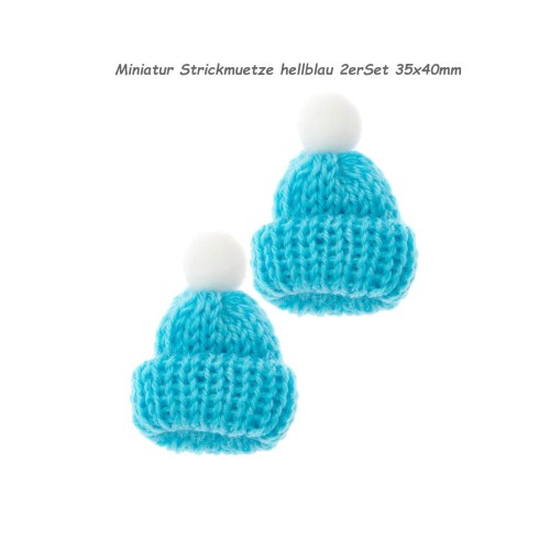 Miniatur Strickmütze 2er Set