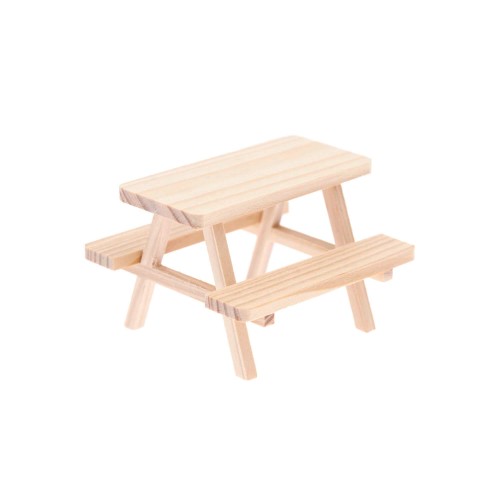 Miniatur Tisch mit Bänken aus Holz